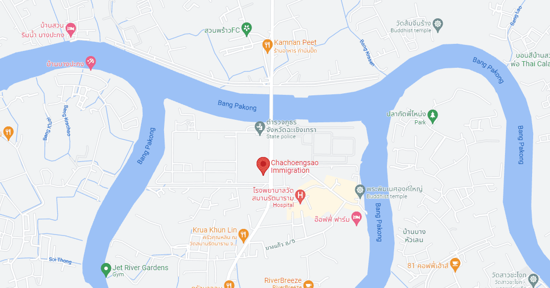 Thai Immigration in Chachoengsao map
