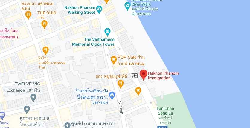 Thai Immigration in Nakhon Phanom map