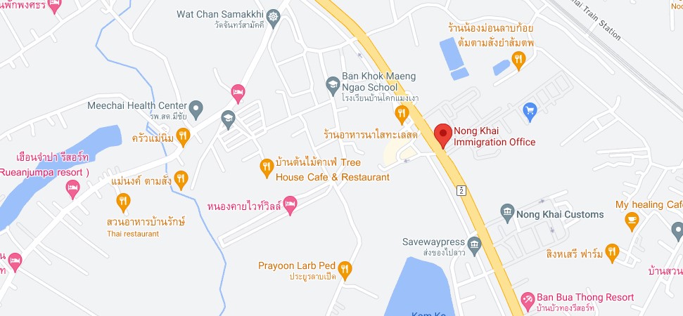 Thai Immigration in Nong Khai map