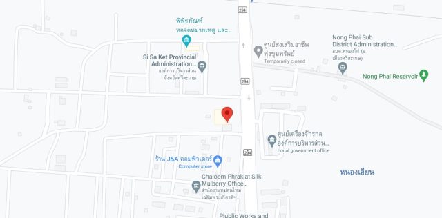 Thai Immigration in Sisaket map