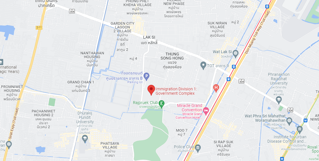 Thai Immigration Bangkok map