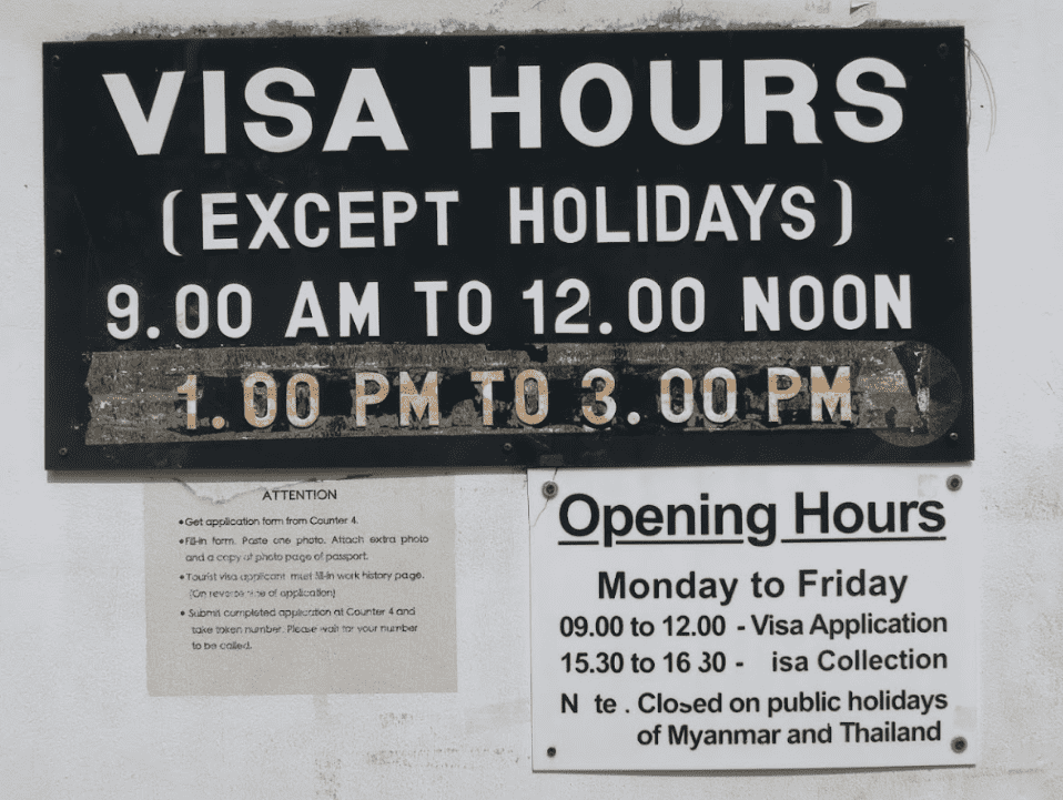 Myanmar Embassy in Thailand office hours